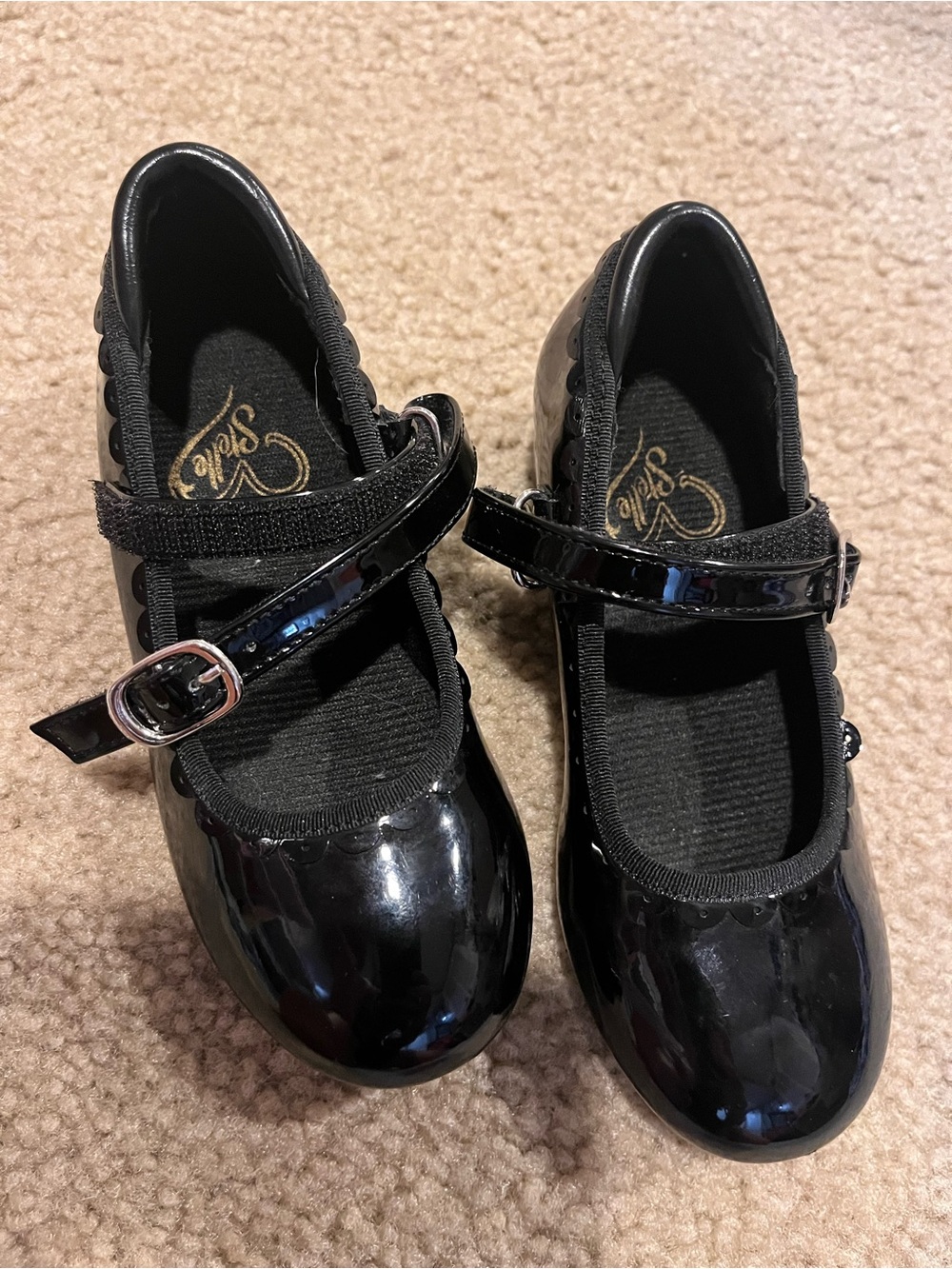 Girls size 10 C Black stelle tap dance shoes